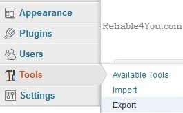 Tools Export Options (Dashboard)